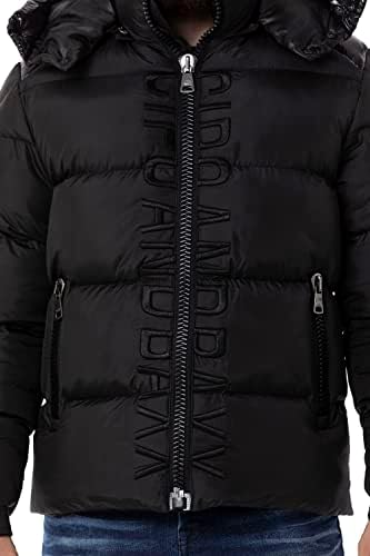 Cipo & Baxx Herren Mantel – Stylische Winterjacke mit warmem Innenfutter und abnehmbarer Kapuze für kalte Tage