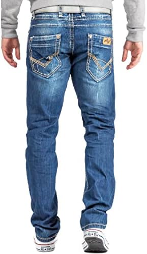 Cipo & Baxx Herren Jeans - Stilvolle Regular-Fit Denim mit Kontrastnähten | Bequeme & Modische Jeans für Männer | Stone-
