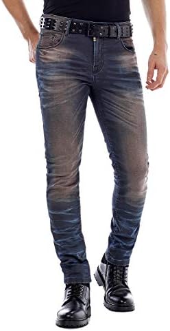 Cipo & Baxx Herren Jeans - Straight Fit mit modischen Waschungen, Nähten & Used-Look Details - Regular Denim - Trendige