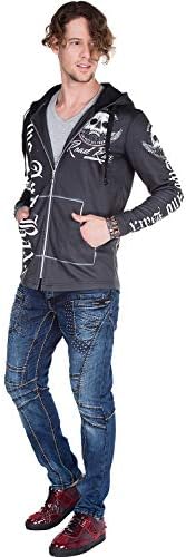 Cipo & Baxx Herren Sweatjacke Hoodie – Stylischer Pullover für Streetwear-Begeisterte mit Reißverschluss & Kapuze für Fr
