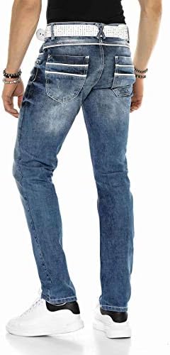 Cipo & Baxx Herren Jeans Hose Look Röhrenjeans Straight Fit Kontrastnähte Trendyhose | Cipo & Baxx Herren Jeans Hose Us