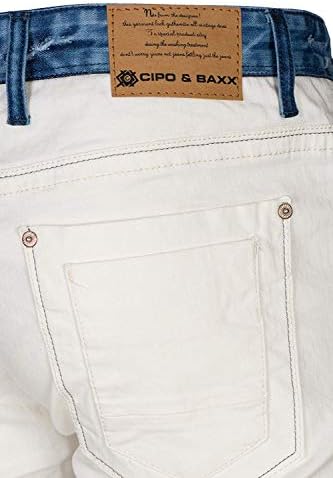 Cipo & Baxx Herren Jeans Hose Look Röhrenjeans Straight Fit Kontrastnähte Trendyhose | Cipo & Baxx Herren Jeans Hose Us