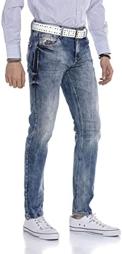 Cipo & Baxx Herren Jeans Hose Look Röhrenjeans Straight Fit Kontrastnähte Trendyhose | Cipo & Baxx Herren Jeans Hose Us