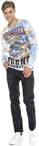 Cipo & Baxx Herren Sweatshirt Stylischer Pullover für moderne Streetwear Look – Bequemer Sweater für Alltag, Freizeit &