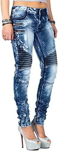 Cipo & Baxx Damen Jeans – Stylische Slim & Regular Fit Hosen mit Stretch & Used-Look | Bequeme Passform, modisches Desig