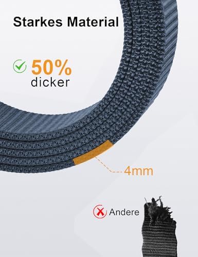 JUKMO Automatik Gürtel für Herren, robustes Nylon, 3,8cm Breite, praktische Ratsche-Funktion | JUKMO Herren Automatik G