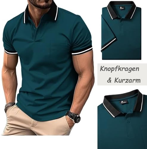 SwissWell 5er Pack Herren Polo T-Shirt Atmungsaktiv leicht Golfessen