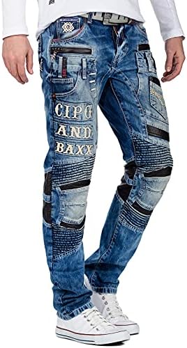Cipo & Baxx Herren Jeans – Stylische Stonewashed & Used-Effekte | hohem markanten Details | Regular & Slim Fit für Männe