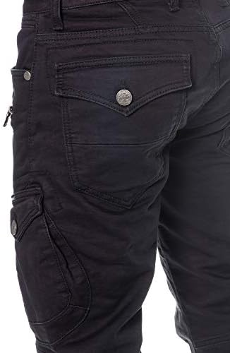 Cipo & Baxx Herren Cargo Jeanshose - Multifunktional für Outdoor-Activer - Große Taschen - 32x32 | Cipo & Baxx Herren C