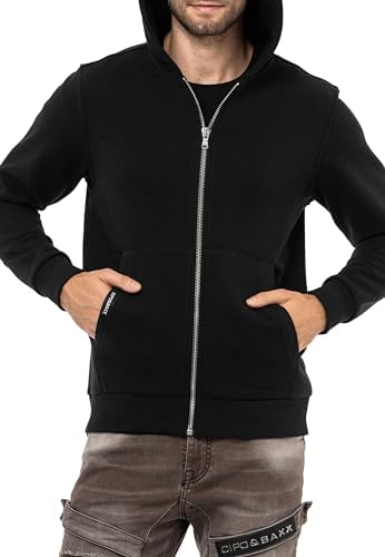 Cipo & Baxx Herren Sweatjacke Hoodie Serie - Stylischer Pullover im Modernen Casual Streetwear Stil für den Alltag, Frei