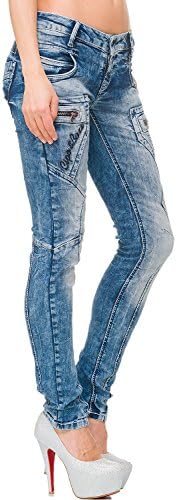 Cipo & Baxx Damen Jeans – Stylische Slim & Regular Fit Hosen mit Stretch & Used-Look | Bequeme Passform, modisches Desig