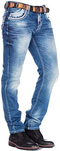 Cipo & Baxx Herren Jeans Hose Look Röhrenjeans Straight Fit Kontrastnähte Trendyhose | Cipo & Baxx Herren Jeans Hose Us