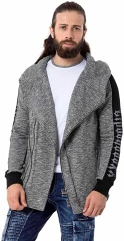 Cipo & Baxx Herren Sweatjacke Hoodie – Stylischer Pullover für Streetwear-Begeisterte mit Reißverschluss & Kapuze für Fr
