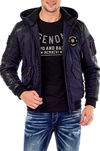 Stylische Winterjacke Herren Cipo & Baxx Series | Warme Winterjacke Herren Cipo & Baxx Series abnehmbarer Kapuze | Func