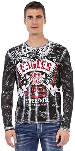 Cipo & Baxx Herren Sweatshirt Series – Stylischer Pullover für Streetwear Lovers – Bequemer Rundhalseinheitsprint Sweate