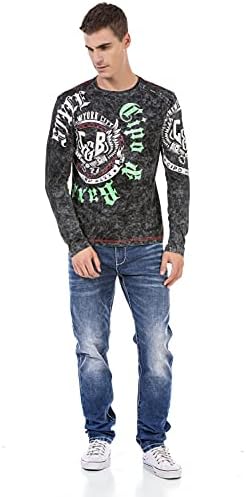 Cipo & Baxx Herren Sweatshirt Series – Stylischer Pullover für Streetwear Lovers – Bequemer Rundhalseinheitsprint Sweate
