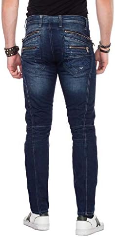 Cipo & Baxx Herren Jeans Hose Look Röhrenjeans Straight Fit Kontrastnähte Trendyhose | Cipo & Baxx Herren Jeans Hose Us