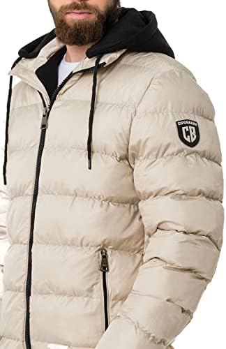Cipo & Baxx Herren Mantel – Stylische Winterjacke mit warmem Innenfutter und abnehmbarer Kapuze für kalte Tage