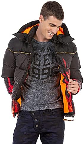Stylische Winterjacke Herren Cipo & Baxx Series | Warme Winterjacke Herren Cipo & Baxx Series abnehmbarer Kapuze | Func