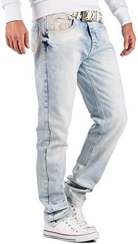 Cipo & Baxx Herren Jeans - Stilvolle Männer Jeans mit 5-Pocket-Design und Kontrastnähten | Bequemer Baumwoll-Elasthan-Mi
