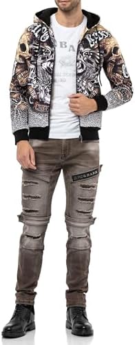 Cipo & Baxx Herren Sweatjacke Hoodie Serie - Stylischer Pullover im Modernen Casual Streetwear Stil für den Alltag, Frei