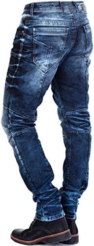 Cipo & Baxx Herren Jeans - Straight Fit mit modischen Waschungen, Nähten & Used-Look Details - Regular Denim - Trendige