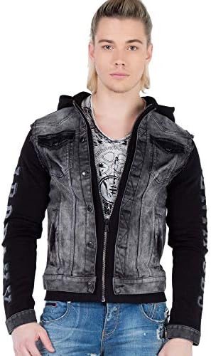 Cipo & Baxx Herren Hybrid-Denimjacke - Versatile Farben, Modisch und Komfortabel - für City und Outdoor - mit Knopf und