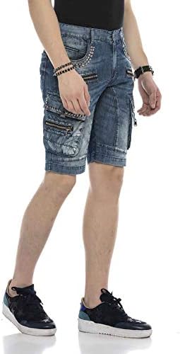 Cipo & Baxx Herren Jeans - Straight Fit mit modischen Waschungen, Nähten & Used-Look Details - Regular Denim