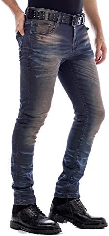 Cipo & Baxx Herren Jeans - Straight Fit mit modischen Waschungen, Nähten & Used-Look Details - Regular Denim