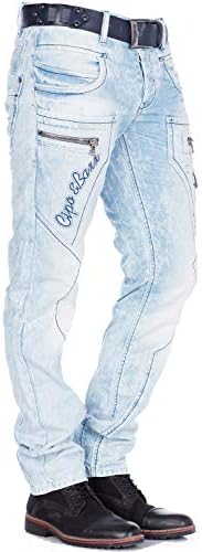 Cipo & Baxx Herren Jeans Hose Look Röhrenjeans Straight Fit Kontrastnähte Trendyhose | Cipo & Baxx Herren Jeans Hose Us