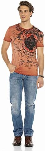 Cipo & Baxx Herren Jeans Hose Look Röhrenjeans Straight Fit Kontrastnähte Trendyhose | Cipo & Baxx Herren Jeans Hose Us