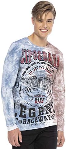 Cipo & Baxx Herren Sweatshirt Stylischer Pullover für moderne Streetwear Look – Bequemer Sweater für Alltag, Freizeit &