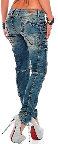 Cipo & Baxx Damen Jeans – Stylische Slim & Regular Fit Hosen mit Stretch & Used-Look | Bequeme Passform, modisches Desig