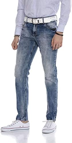 Cipo & Baxx Herren Jeans Hose Look Röhrenjeans Straight Fit Kontrastnähte Trendyhose | Cipo & Baxx Herren Jeans Hose Us