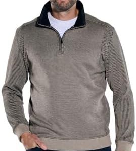 Engbers Herren Sweatshirt Braunbeige für Sport und Relaxen | Engbers Braunbeige Herren Sweatshirt mit Troyerkragen und