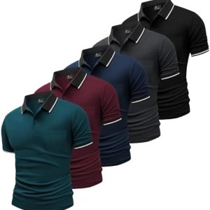SwissWell 5er Pack Herren Polo T-Shirt Atmungsaktiv leicht Golfessen