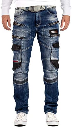 Cipo & Baxx Herren Jeans - Stylische Denim-Mode mit hohem Markanten_design | Regular & Slim Fit | Stonewashed Effect des