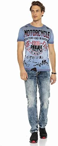 Cipo & Baxx Herren Jeans Hose Look Röhrenjeans Straight Fit Kontrastnähte Trendyhose | Cipo & Baxx Herren Jeans Hose Us