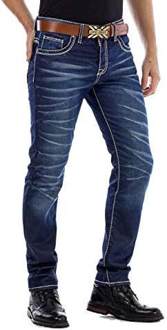 Cipo & Baxx Herren Jeans Hose Look Röhrenjeans Straight Fit Kontrastnähte Trendyhose | Cipo & Baxx Herren Jeans Hose Us