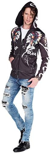 Cipo & Baxx Herren Sweatjacke Hoodie – Stylischer Pullover für Streetwear-Begeisterte mit Reißverschluss & Kapuze für Fr