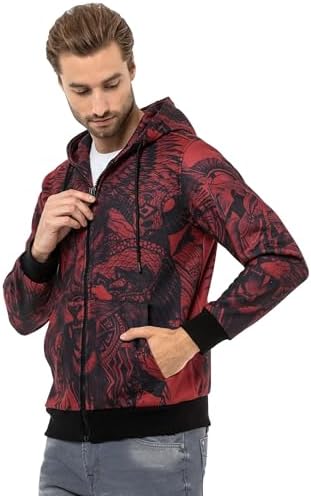 Cipo & Baxx Herren Sweatjacke Hoodie – Stylischer Pullover für Streetwear-Begeisterte mit Reißverschluss & Kapuze für Fr