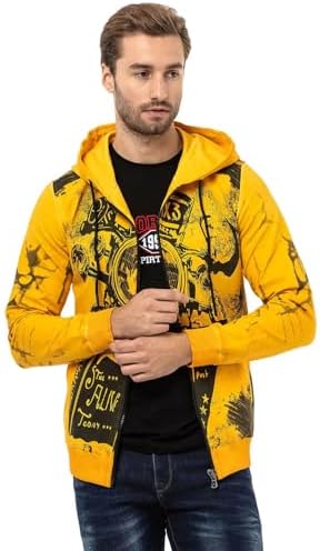 Cipo & Baxx Herren Sweatjacke Hoodie – Stylischer Pullover für Streetwear-Begeisterte mit Reißverschluss & Kapuze für Fr