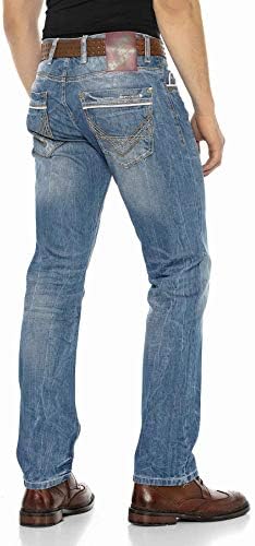 Cipo & Baxx Herren Jeans Hose Look Röhrenjeans Straight Fit Kontrastnähte Trendyhose | Cipo & Baxx Herren Jeans Hose Us