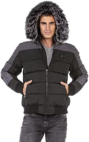 Stylische Winterjacke Herren Cipo & Baxx Series | Warme Winterjacke Herren Cipo & Baxx Series abnehmbarer Kapuze | Func