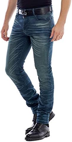 Cipo & Baxx Herren Jeans Hose Look Röhrenjeans Straight Fit Kontrastnähte Trendyhose | Cipo & Baxx Herren Jeans Hose Us