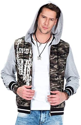 Cipo & Baxx Herren Hybrid-Denimjacke - Versatile Farben, Modisch und Komfortabel - für City und Outdoor - mit Knopf und