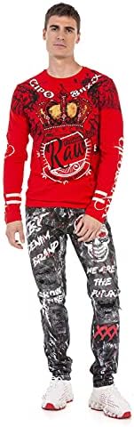 Cipo & Baxx Herren Jeans Hose Look Röhrenjeans Straight Fit Kontrastnähte Trendyhose | Cipo & Baxx Herren Jeans Hose Us