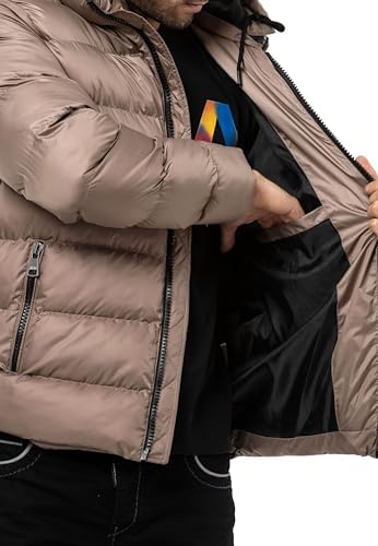 Cipo & Baxx Herren Mantel – Stylische Winterjacke mit warmem Innenfutter und abnehmbarer Kapuze für kalte Tage