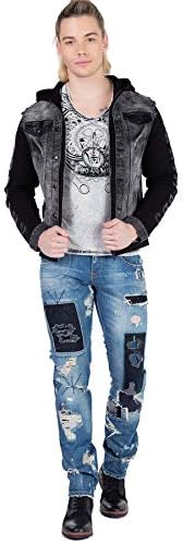 Cipo & Baxx Herren Hybrid-Denimjacke - Versatile Farben, Modisch und Komfortabel - für City und Outdoor - mit Knopf und