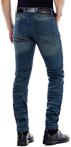 Cipo & Baxx Herren Jeans - Straight Fit mit modischen Waschungen, Nähten & Used-Look Details - Regular Denim